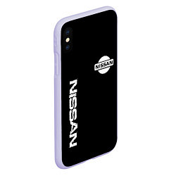 Чехол iPhone XS Max матовый Nissan logo white auto, цвет: 3D-светло-сиреневый — фото 2