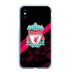 Чехол iPhone XS Max матовый Liverpool sport fc club, цвет: 3D-голубой