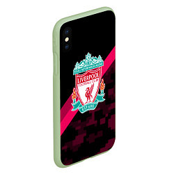Чехол iPhone XS Max матовый Liverpool sport fc club, цвет: 3D-салатовый — фото 2