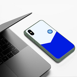 Чехол iPhone XS Max матовый Napoli fc geometry, цвет: 3D-темно-зеленый — фото 2