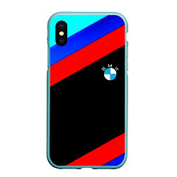 Чехол iPhone XS Max матовый BMW line sport, цвет: 3D-мятный