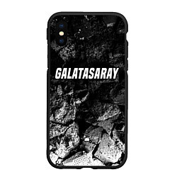 Чехол iPhone XS Max матовый Galatasaray black graphite