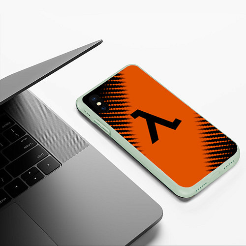 Чехол iPhone XS Max матовый Half life orange box / 3D-Салатовый – фото 3