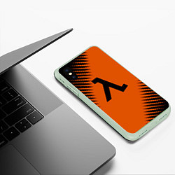 Чехол iPhone XS Max матовый Half life orange box, цвет: 3D-салатовый — фото 2