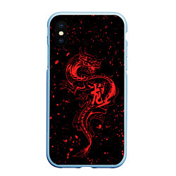 Чехол iPhone XS Max матовый Красный дракон Токийские мстители, цвет: 3D-голубой