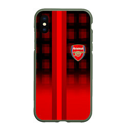 Чехол iPhone XS Max матовый Arsenal fc sport geometry steel, цвет: 3D-темно-зеленый