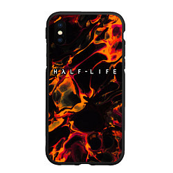 Чехол iPhone XS Max матовый Half-Life red lava, цвет: 3D-черный
