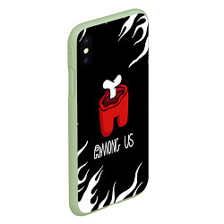 Чехол iPhone XS Max матовый Among us fire game, цвет: 3D-салатовый — фото 2