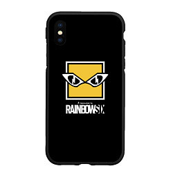 Чехол iPhone XS Max матовый Rainbow six 6 logo games, цвет: 3D-черный