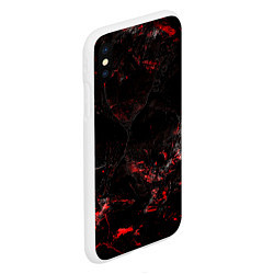 Чехол iPhone XS Max матовый Потертая красная текстура, цвет: 3D-белый — фото 2