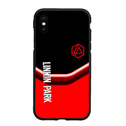 Чехол iPhone XS Max матовый Linkin park geometry line steel, цвет: 3D-черный