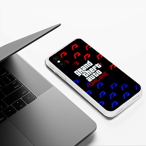 Чехол iPhone XS Max матовый NFS x GTA pattern / 3D-Белый – фото 3