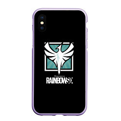 Чехол iPhone XS Max матовый Rainbow six logo game ubisoft, цвет: 3D-светло-сиреневый