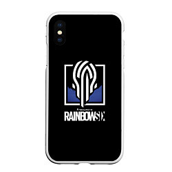 Чехол iPhone XS Max матовый Rainbow six siege logo, цвет: 3D-белый