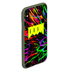 Чехол iPhone XS Max матовый Doom optical colors, цвет: 3D-темно-зеленый — фото 2