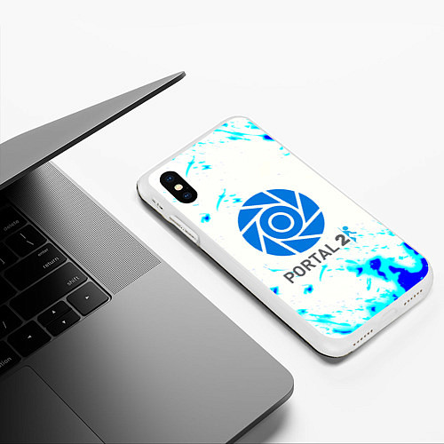 Чехол iPhone XS Max матовый Portal краски / 3D-Белый – фото 3