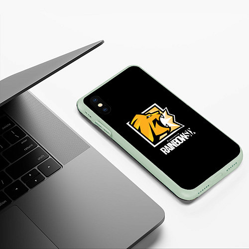 Чехол iPhone XS Max матовый Радуга 6 онлайн гейм / 3D-Салатовый – фото 3
