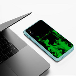 Чехол iPhone XS Max матовый Destiny fire green, цвет: 3D-мятный — фото 2