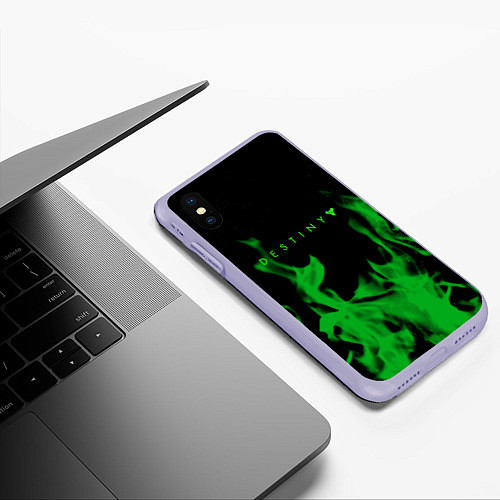 Чехол iPhone XS Max матовый Destiny fire green / 3D-Светло-сиреневый – фото 3