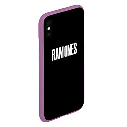 Чехол iPhone XS Max матовый Ramones white logo, цвет: 3D-фиолетовый — фото 2