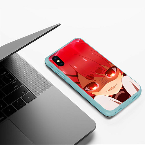 Чехол iPhone XS Max матовый Моя подруга олениха Нокотан Нэко Нэкоямада / 3D-Мятный – фото 3