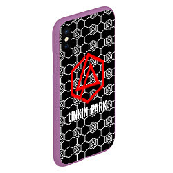 Чехол iPhone XS Max матовый Linkin park logo pattern, цвет: 3D-фиолетовый — фото 2