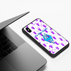 Чехол iPhone XS Max матовый The Elder scrolls pattern game, цвет: 3D-черный — фото 2