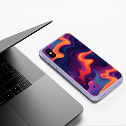 Чехол iPhone XS Max матовый Неоновый спектр, цвет: 3D-светло-сиреневый — фото 2