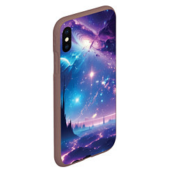 Чехол iPhone XS Max матовый Звездный город в космосе, цвет: 3D-коричневый — фото 2