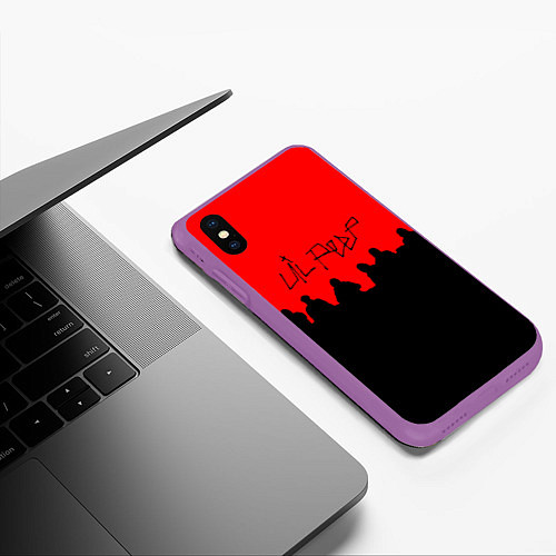 Чехол iPhone XS Max матовый Lil Peep band / 3D-Фиолетовый – фото 3