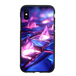 Чехол iPhone XS Max матовый Абстракция из блестящих камней и плит, цвет: 3D-черный