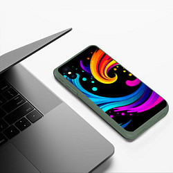 Чехол iPhone XS Max матовый Joy wave - ai art fantasy, цвет: 3D-темно-зеленый — фото 2