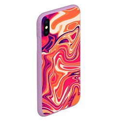 Чехол iPhone XS Max матовый Абстракция кислотно мраморный фон, цвет: 3D-сиреневый — фото 2