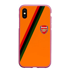 Чехол iPhone XS Max матовый Arsenal geometry steel, цвет: 3D-малиновый