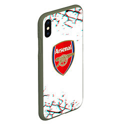 Чехол iPhone XS Max матовый Arsenal fc текстура, цвет: 3D-темно-зеленый — фото 2