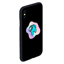 Чехол iPhone XS Max матовый Among us space logo, цвет: 3D-черный — фото 2