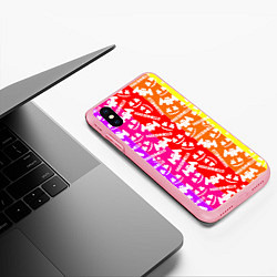 Чехол iPhone XS Max матовый Marshmello rainbow, цвет: 3D-баблгам — фото 2