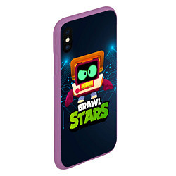 Чехол iPhone XS Max матовый Brawl start 8 bit skin old tv, цвет: 3D-фиолетовый — фото 2