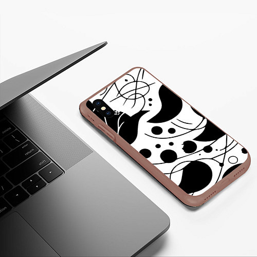 Чехол iPhone XS Max матовый Fashion abstraction - ai art fantasy / 3D-Коричневый – фото 3