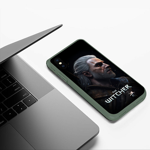 Чехол iPhone XS Max матовый The Witcher poster / 3D-Темно-зеленый – фото 3