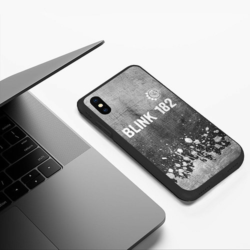 Чехол iPhone XS Max матовый Blink 182 - grey gradient посередине / 3D-Черный – фото 3