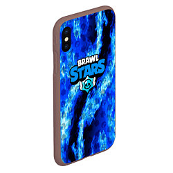 Чехол iPhone XS Max матовый Brawl stars fire blue, цвет: 3D-коричневый — фото 2