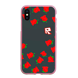 Чехол iPhone XS Max матовый Roblox rose, цвет: 3D-розовый