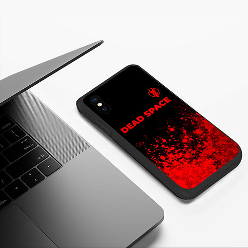 Чехол iPhone XS Max матовый Dead Space - red gradient посередине / 3D-Черный – фото 3