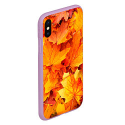 Чехол iPhone XS Max матовый Осень - клиновые листья, цвет: 3D-сиреневый — фото 2