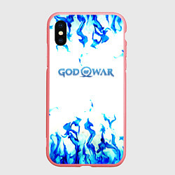 Чехол iPhone XS Max матовый God of War синий огонь, цвет: 3D-баблгам