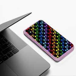 Чехол iPhone XS Max матовый Marshmello dj colors, цвет: 3D-сиреневый — фото 2