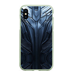 Чехол iPhone XS Max матовый Металлический карбон, цвет: 3D-салатовый