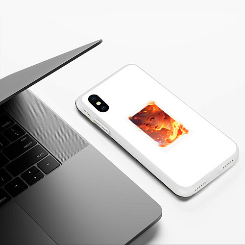 Чехол iPhone XS Max матовый Flame girl / 3D-Белый – фото 3