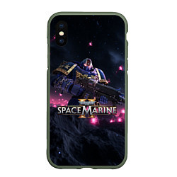 Чехол iPhone XS Max матовый Темный ультрамарин Warhammer 40000 space marine 2, цвет: 3D-темно-зеленый